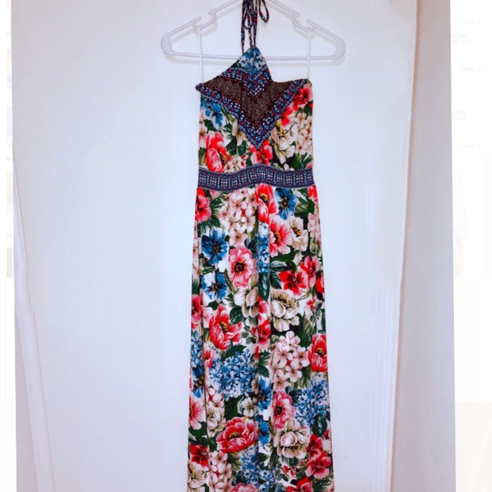 Floral Halter Maxi Dress